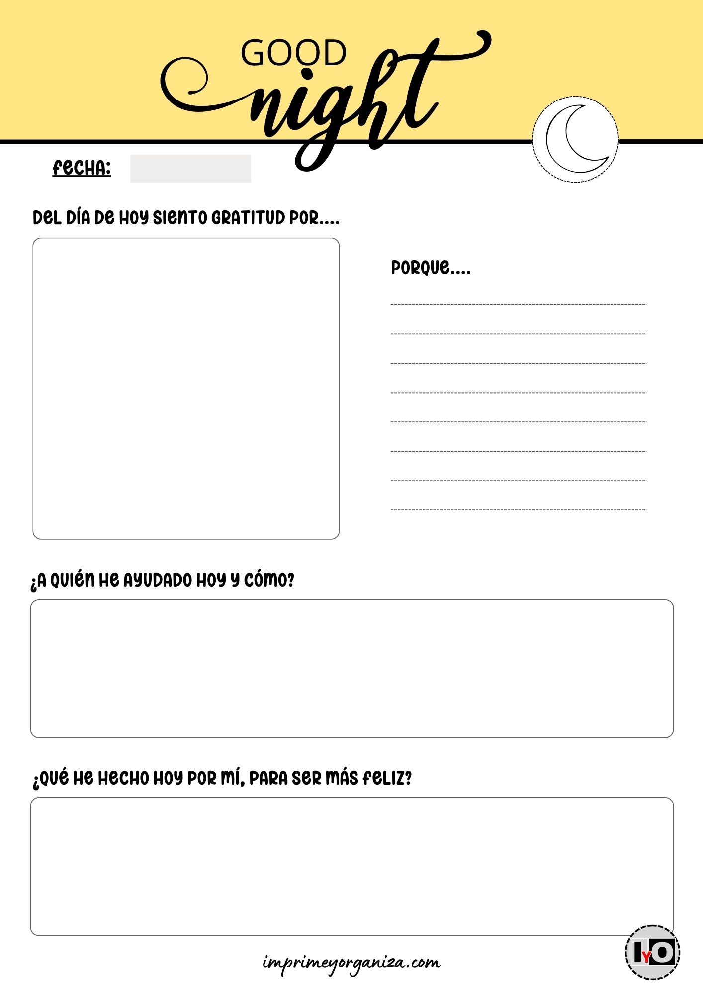 Diario Good Night Amarillo