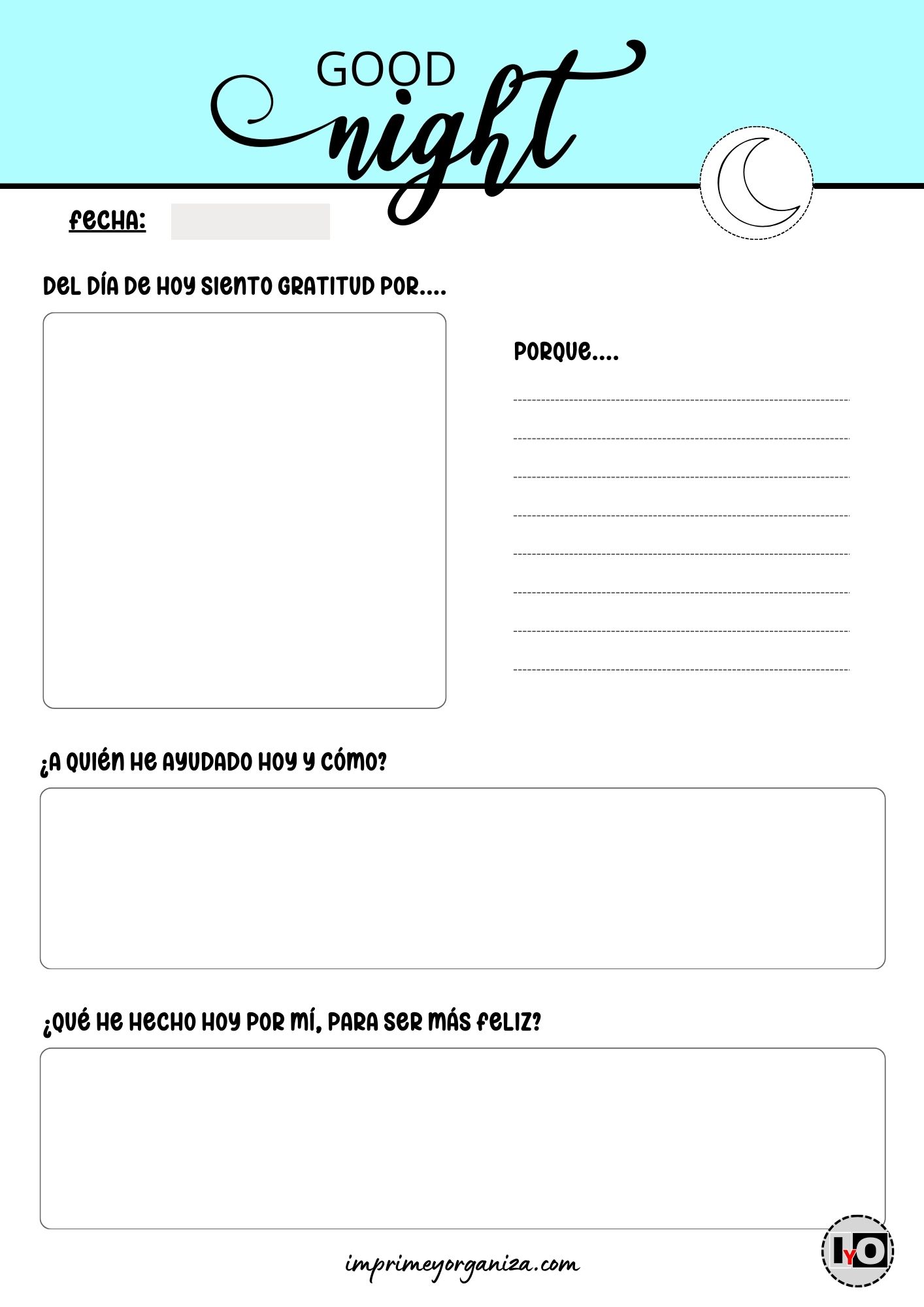 Diario Good Night Azul