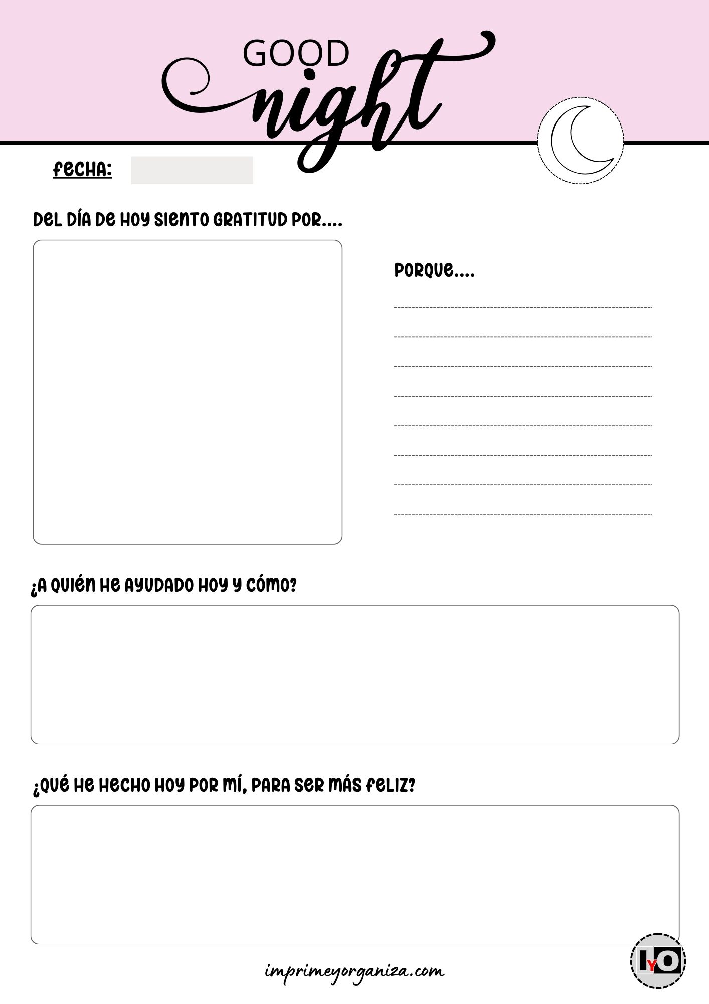 Diario Good Night Rosa