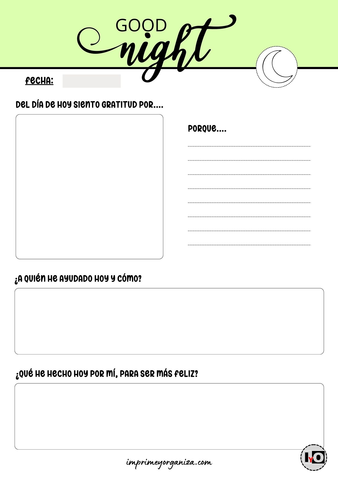 Diario Good Night Verde