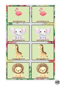 juego de memoria de animales para imprimir
