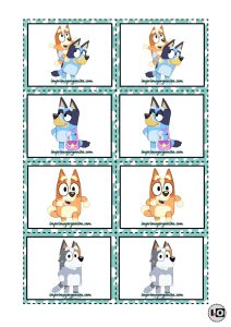 juego de memoria Bluey para imprimir