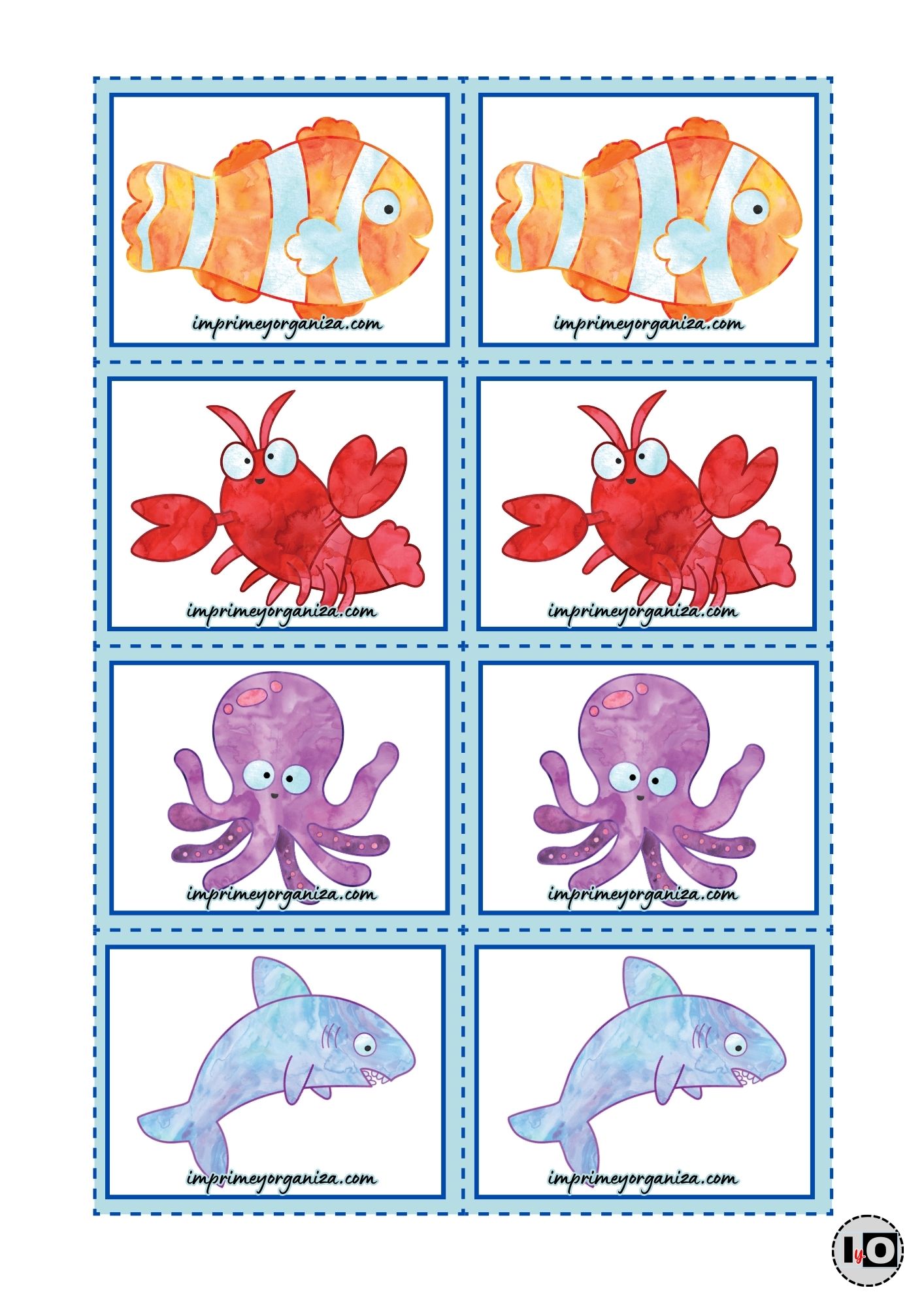 Juego Memoria Marino