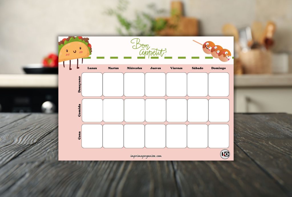 menús semanales para imprimir