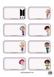 Etiquetas BTS Animados