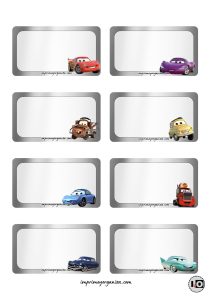 Etiquetas Escolares Cars