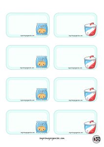 Etiquetas Escolares Comida Kawaii