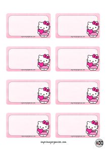 Etiquetas Escolares Hello Kitty Rosa