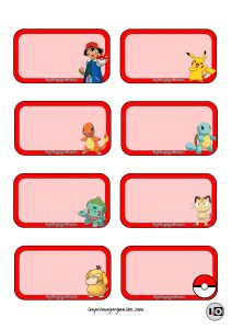 Etiquetas Escolares Pokemon