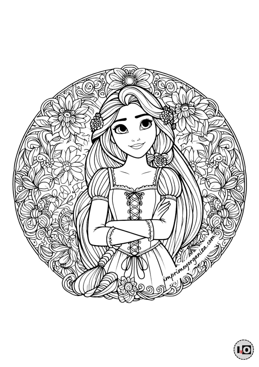 Mandalas de Princesas para imprimir y colorear [GRATIS]