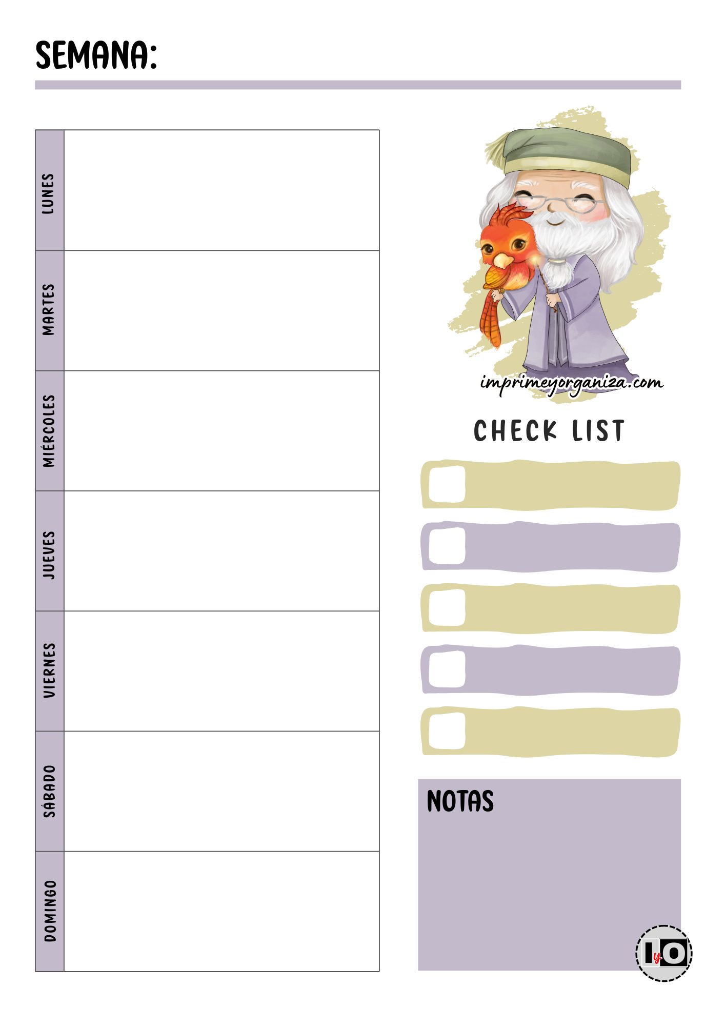 Planificador Semanal Dumbledore