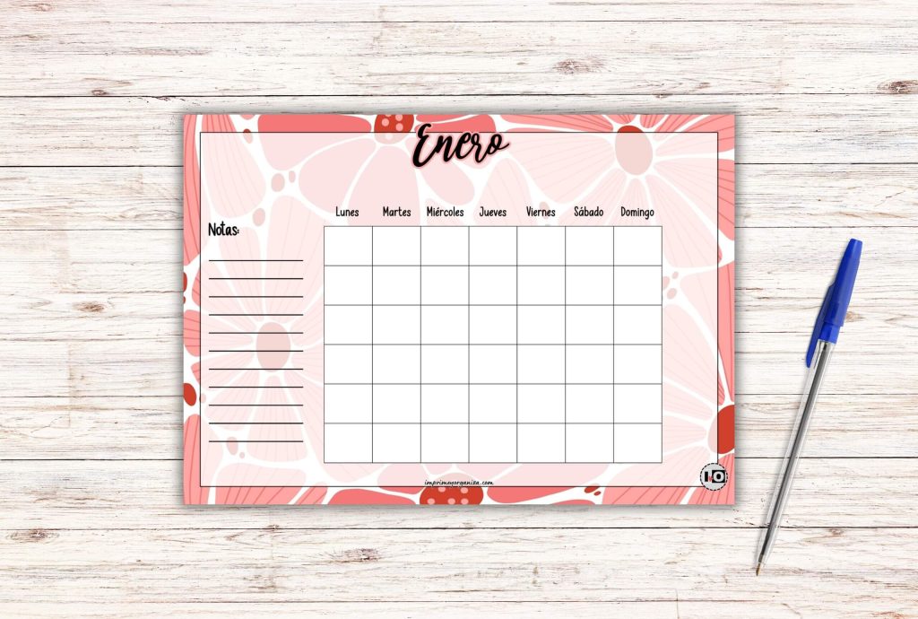 calendarios rellenables de enero en pdf gratis