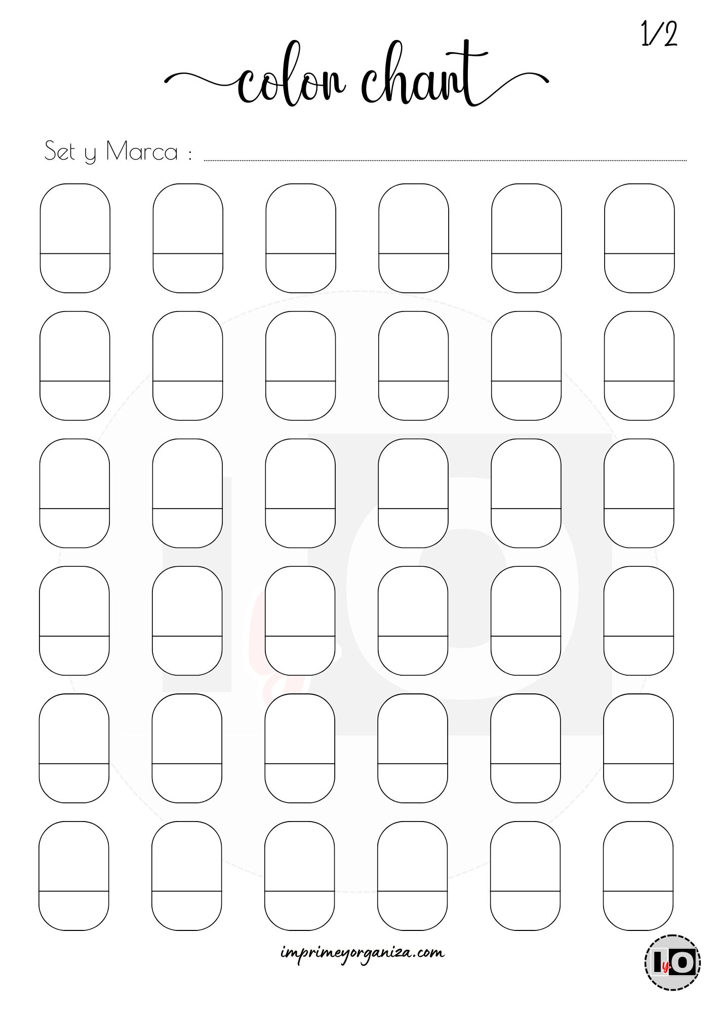 Color Chart 72 Marcadores