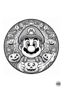 Mandala Halloween Mario