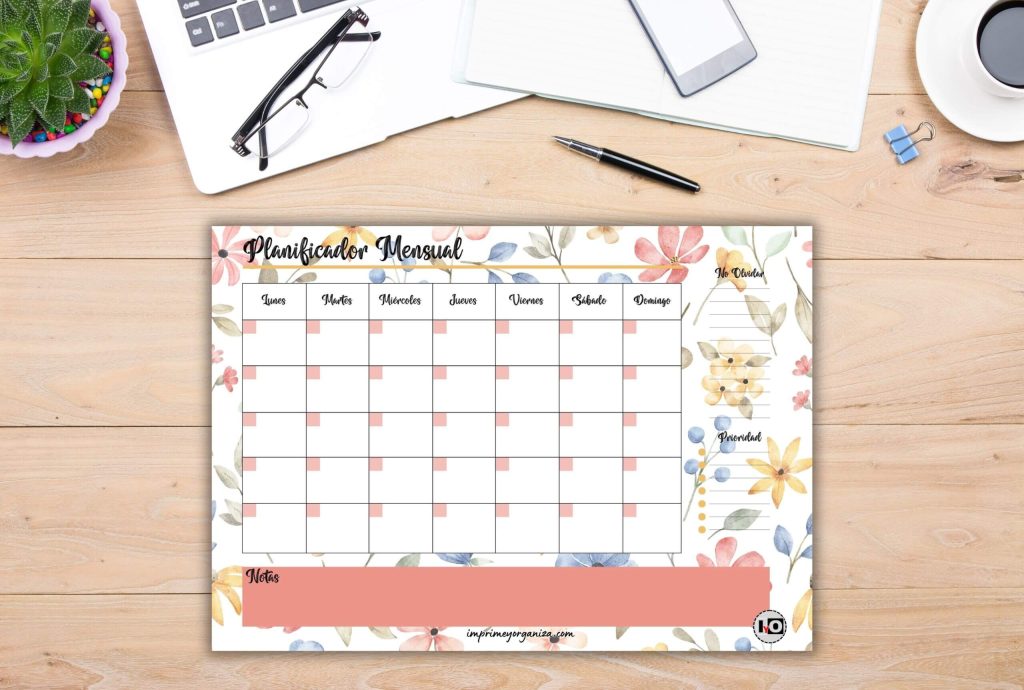 planificadores mensuales para imprimir