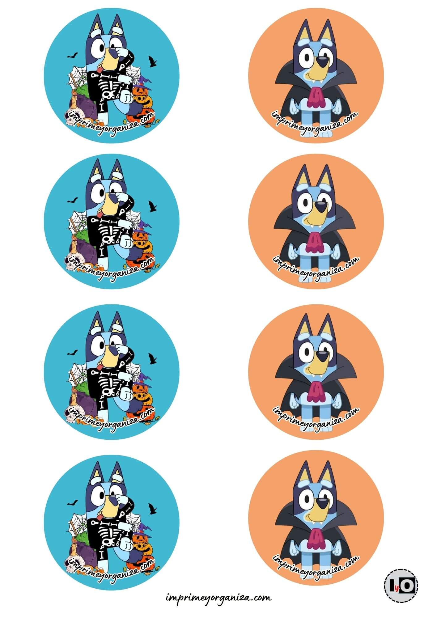 Etiquetas Halloween Bluey