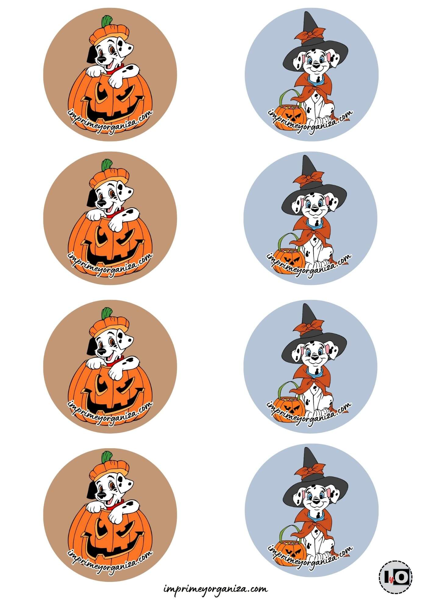 Etiquetas Halloween Dálmatas