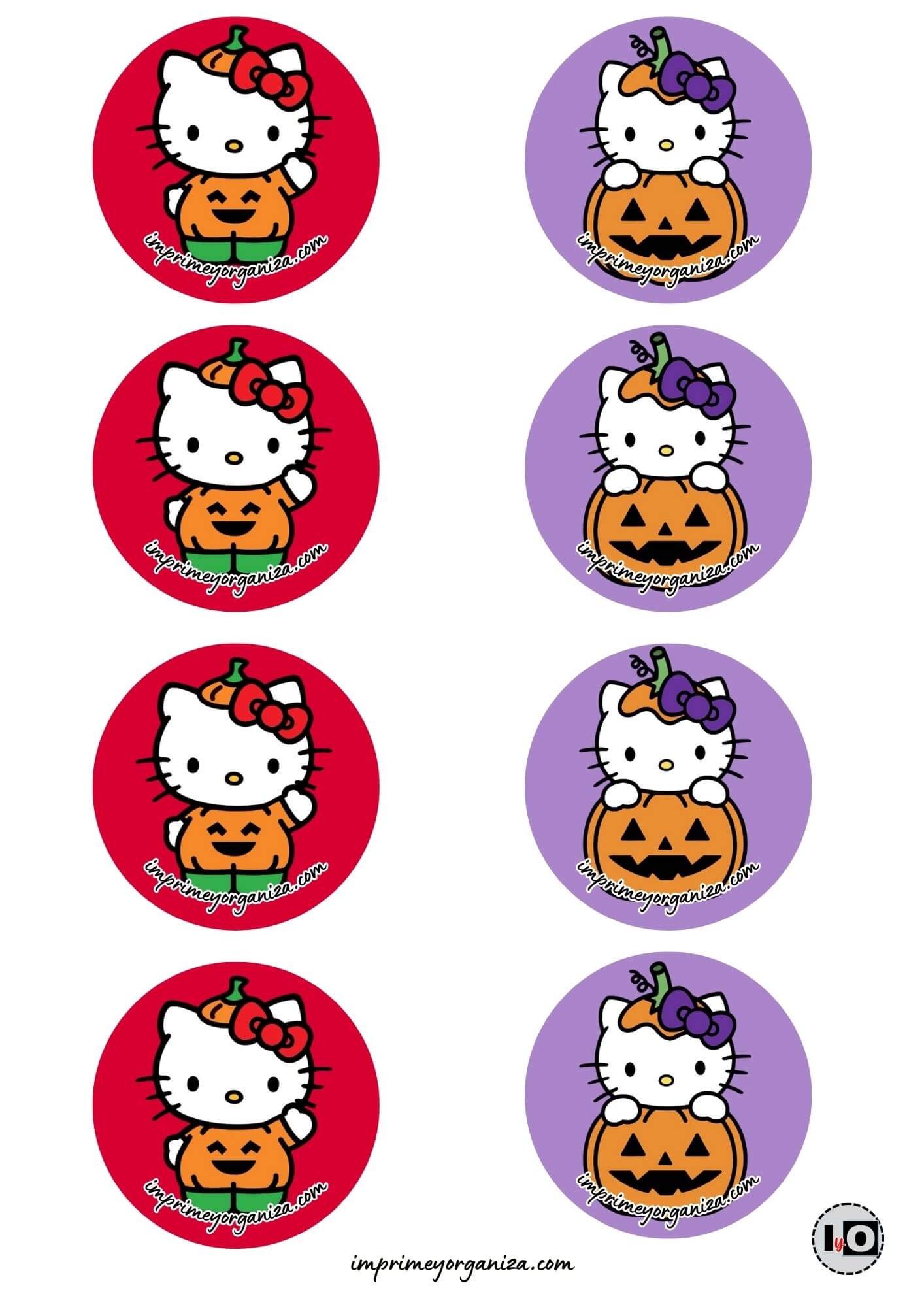 Etiquetas Halloween Hello Kitty