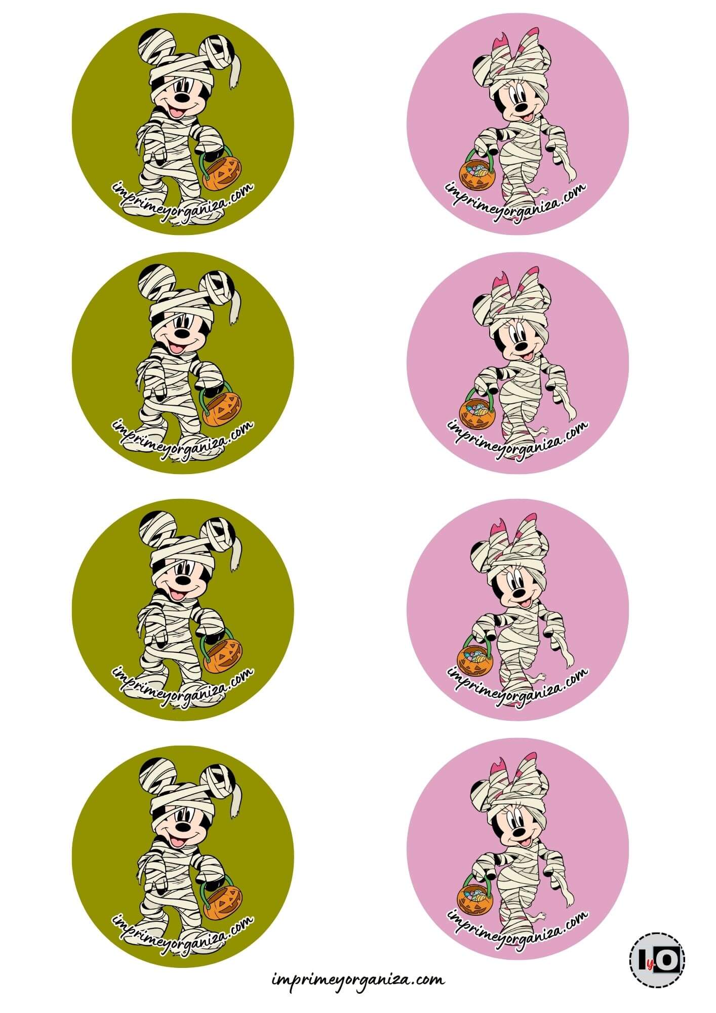 Etiquetas Halloween Mickey y Minnie