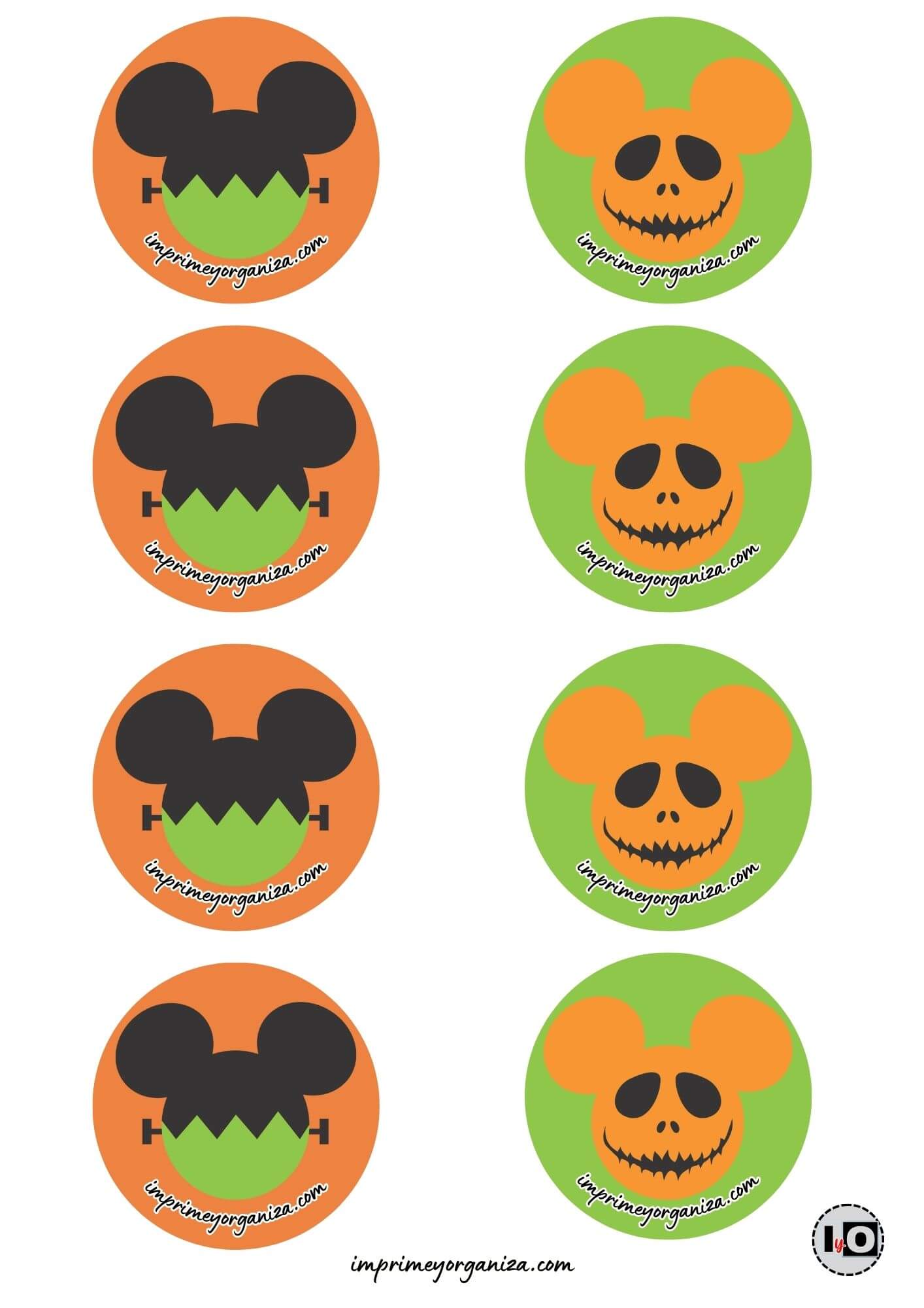 Etiquetas Halloween Mickey