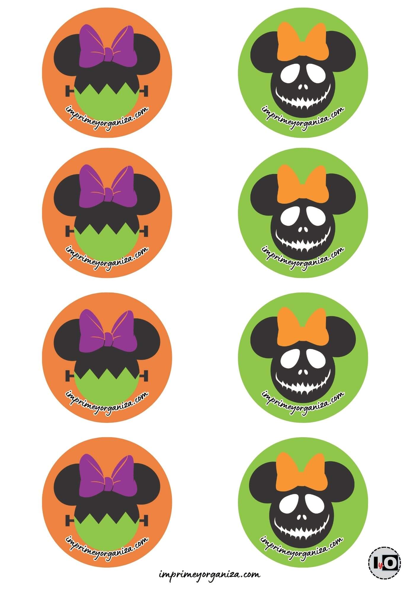 Etiquetas Halloween Minnie