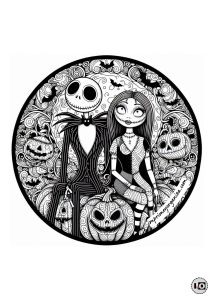 Mandala Halloween Jack&Sally