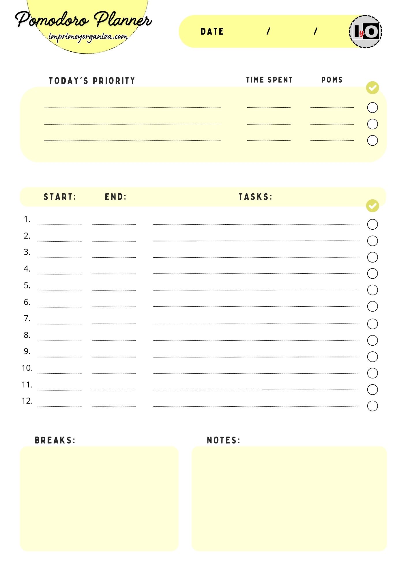 Pomodoro Planner Amarillo