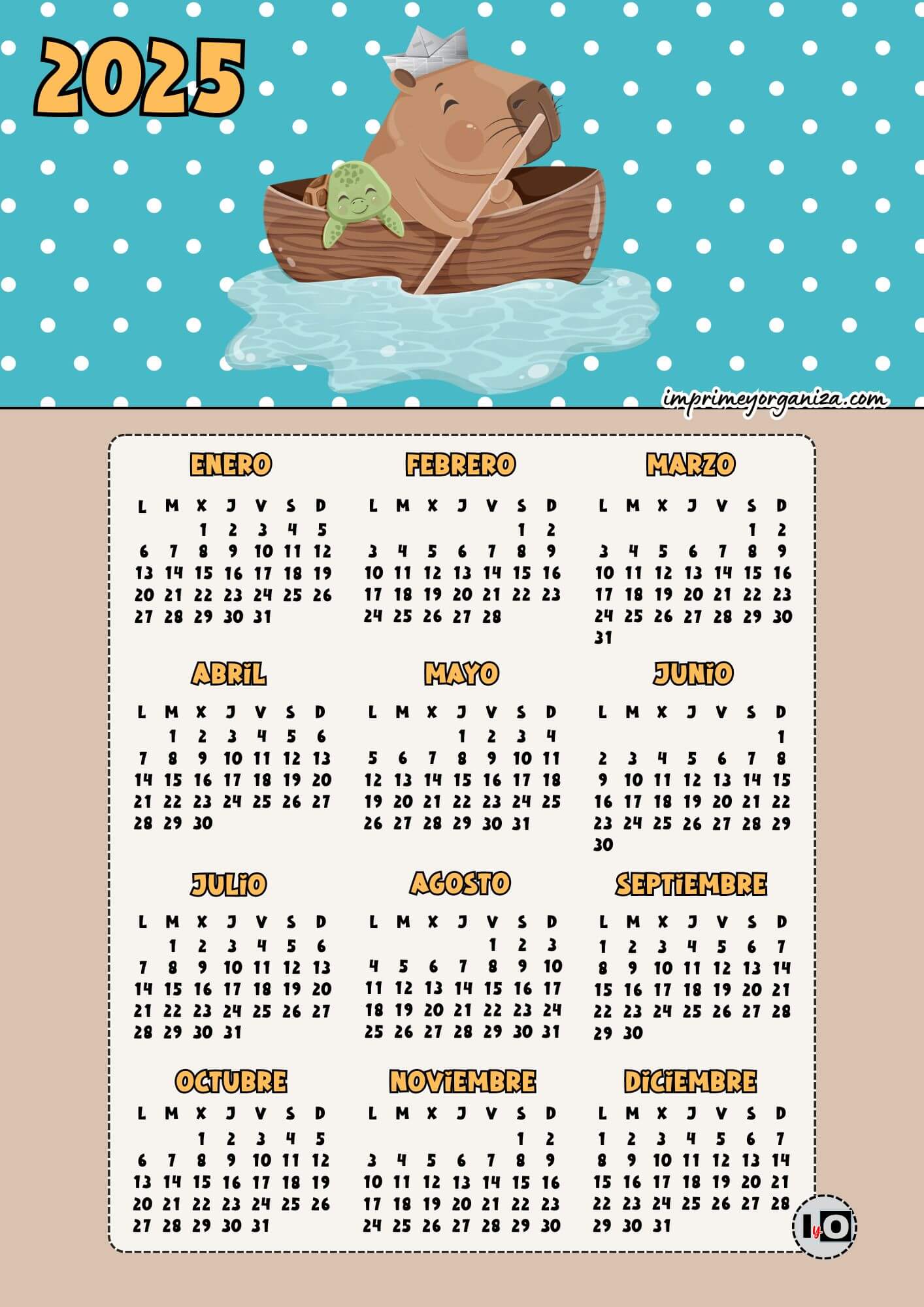 Calendario Capibara Barca