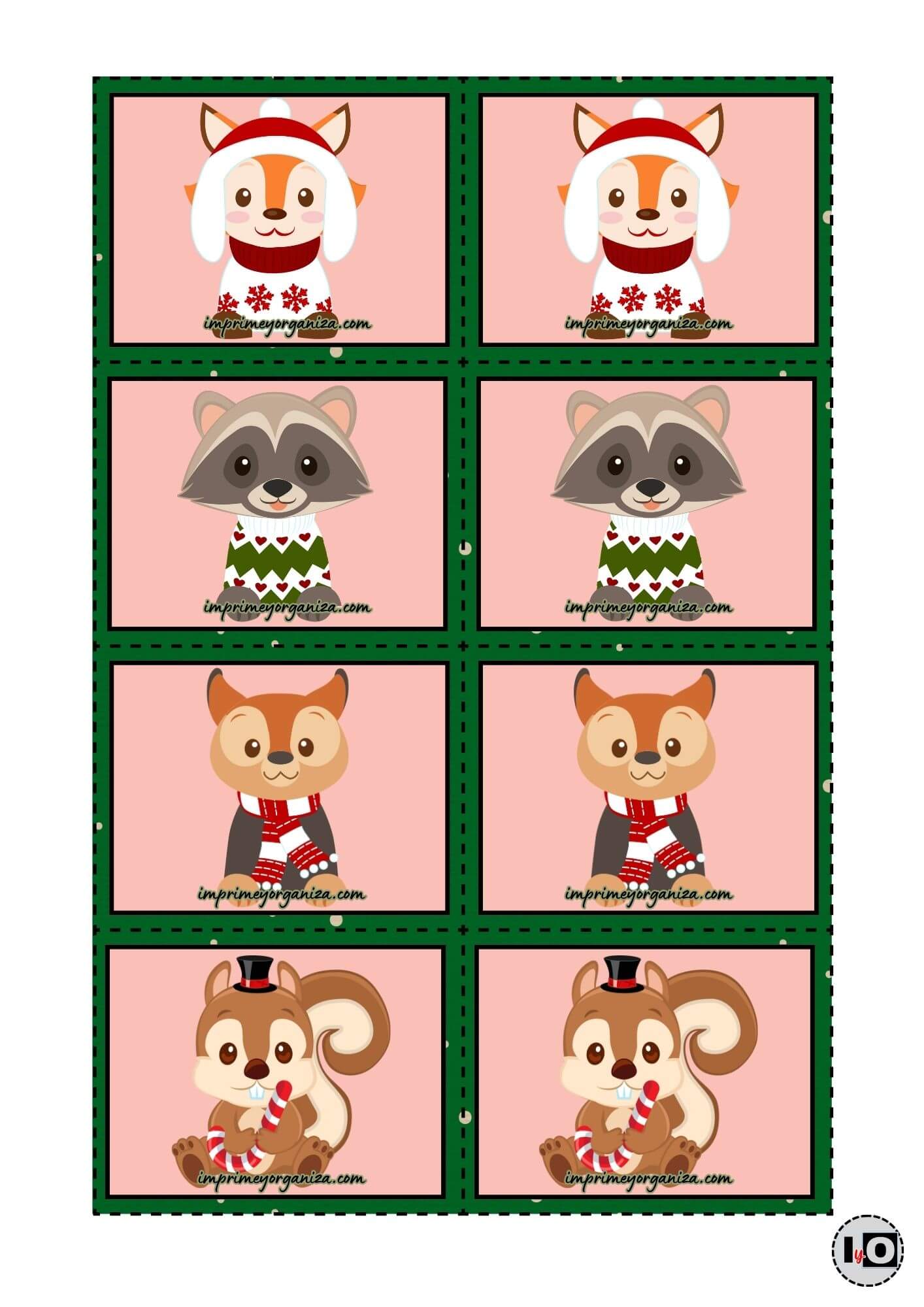 Juego Memoria Animales Navideños