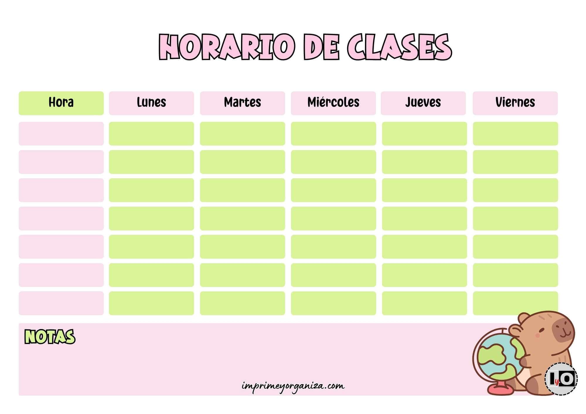 Horario Capibara Globo Terráqueo