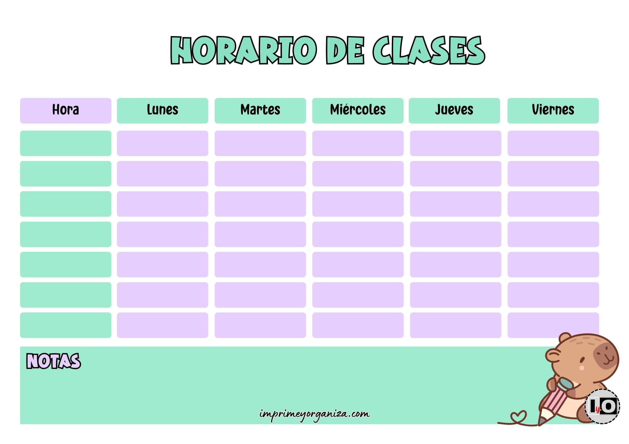 Horario Capibara Lápiz