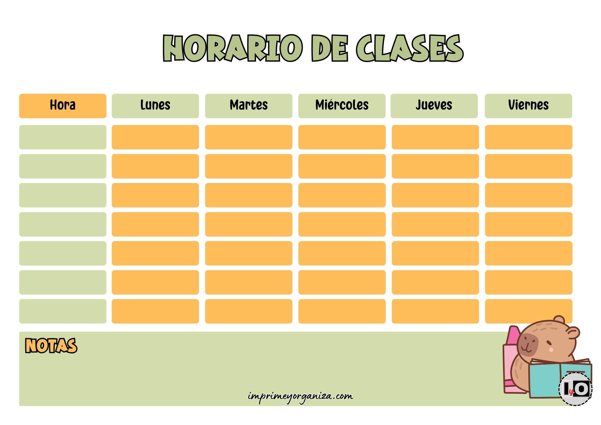 Horario Capibara Libro