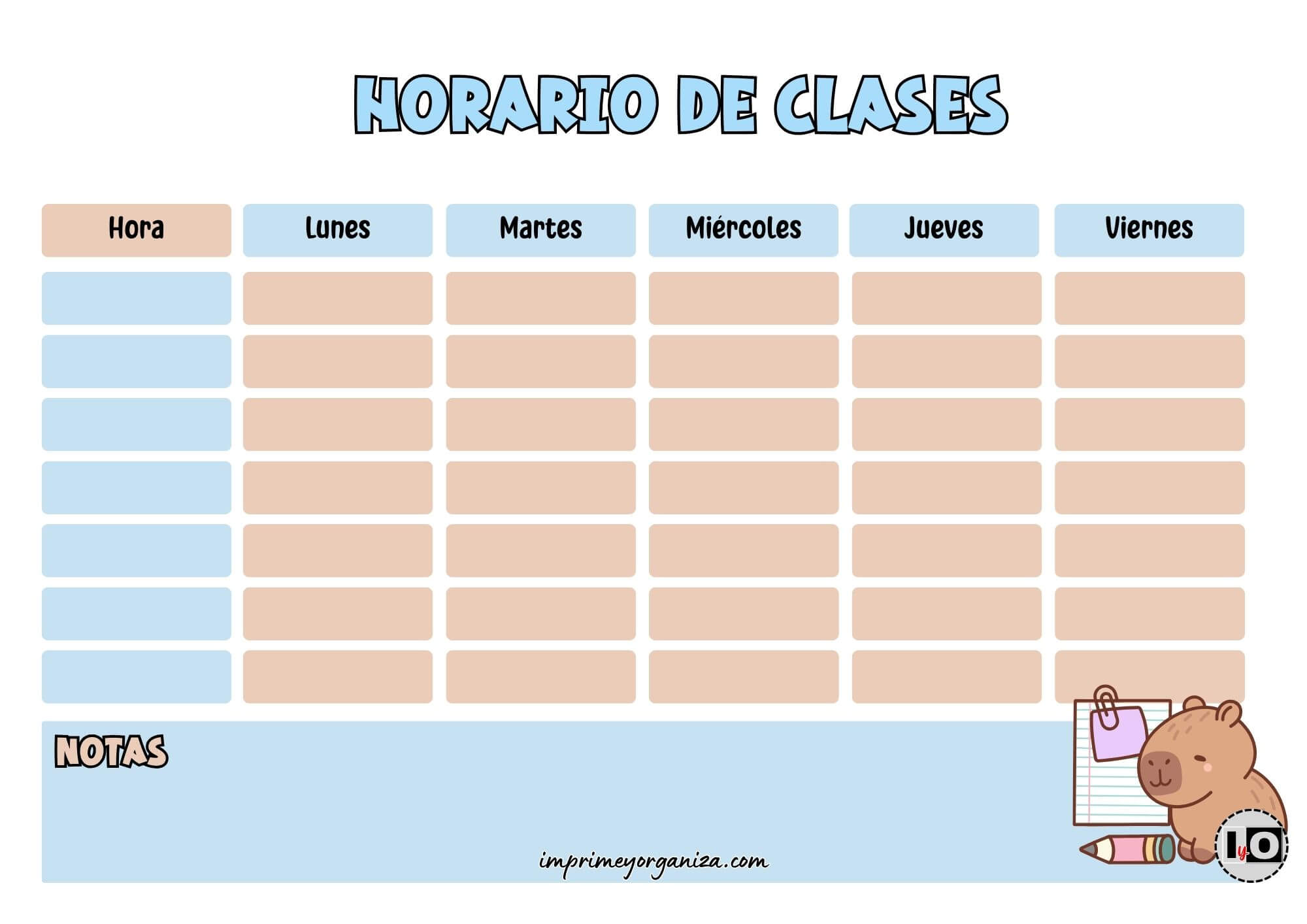 Horario Capibara Nota