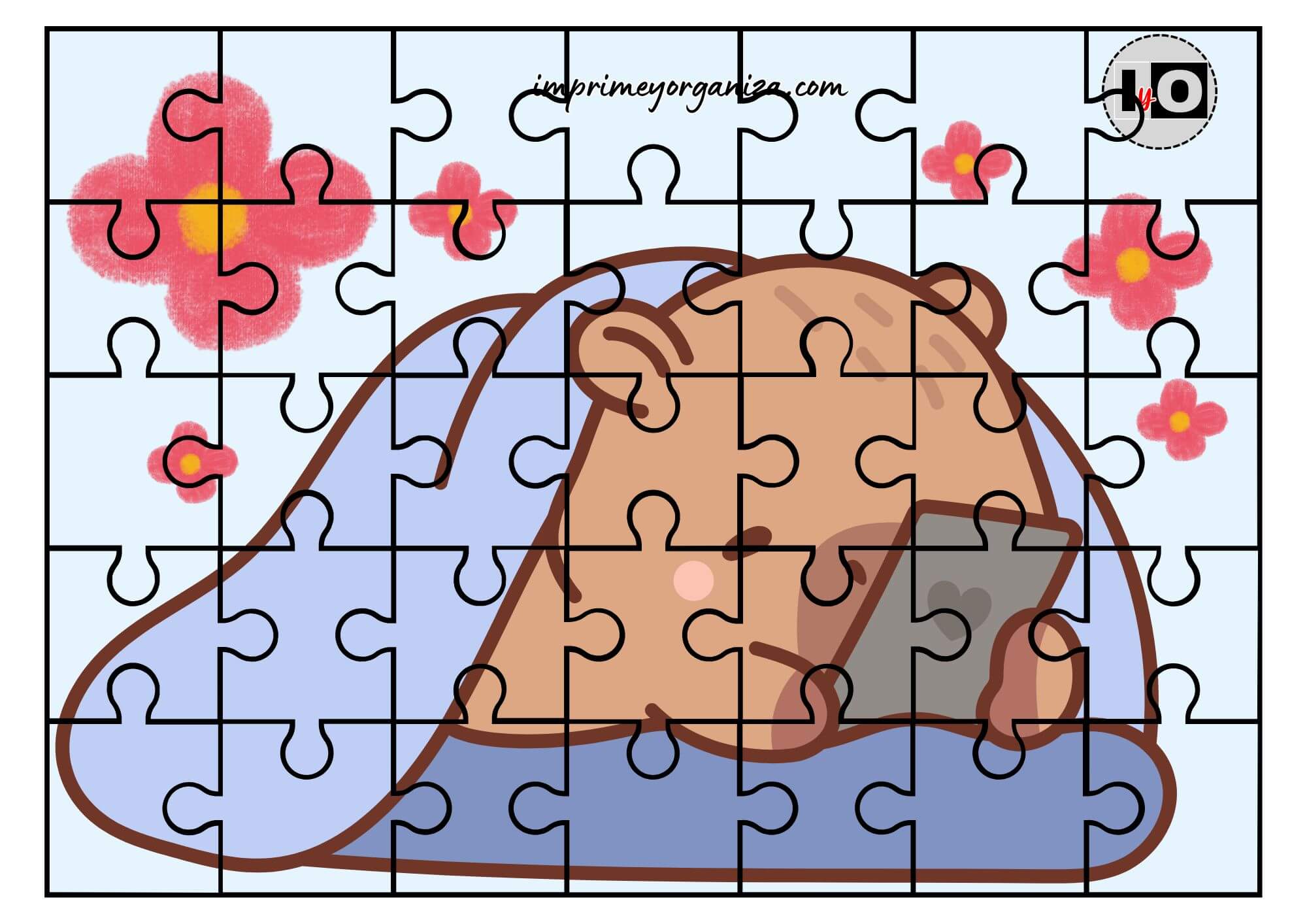 Puzzle Capibara Cama
