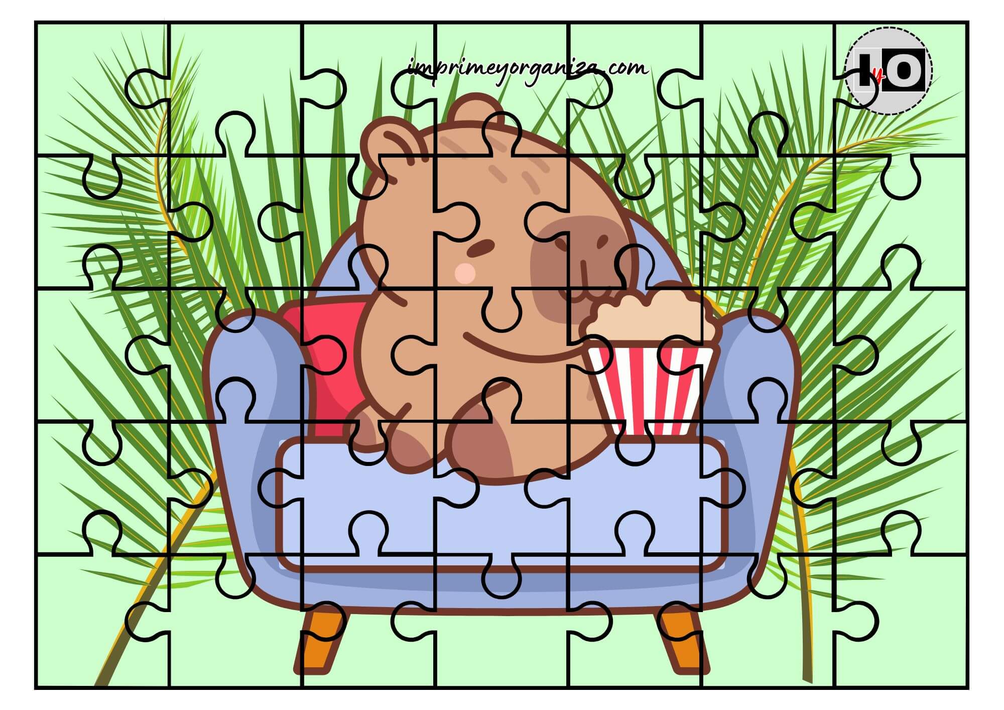 Puzzle Capibara Palomitas