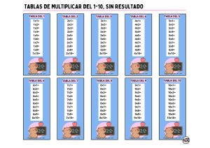 Tablas de Multiplicar 1-10 Sin resultado Capibaras