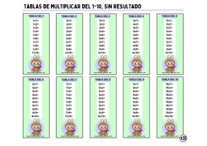 Tablas de Multiplicar 1-10 Sin resultado Labubu