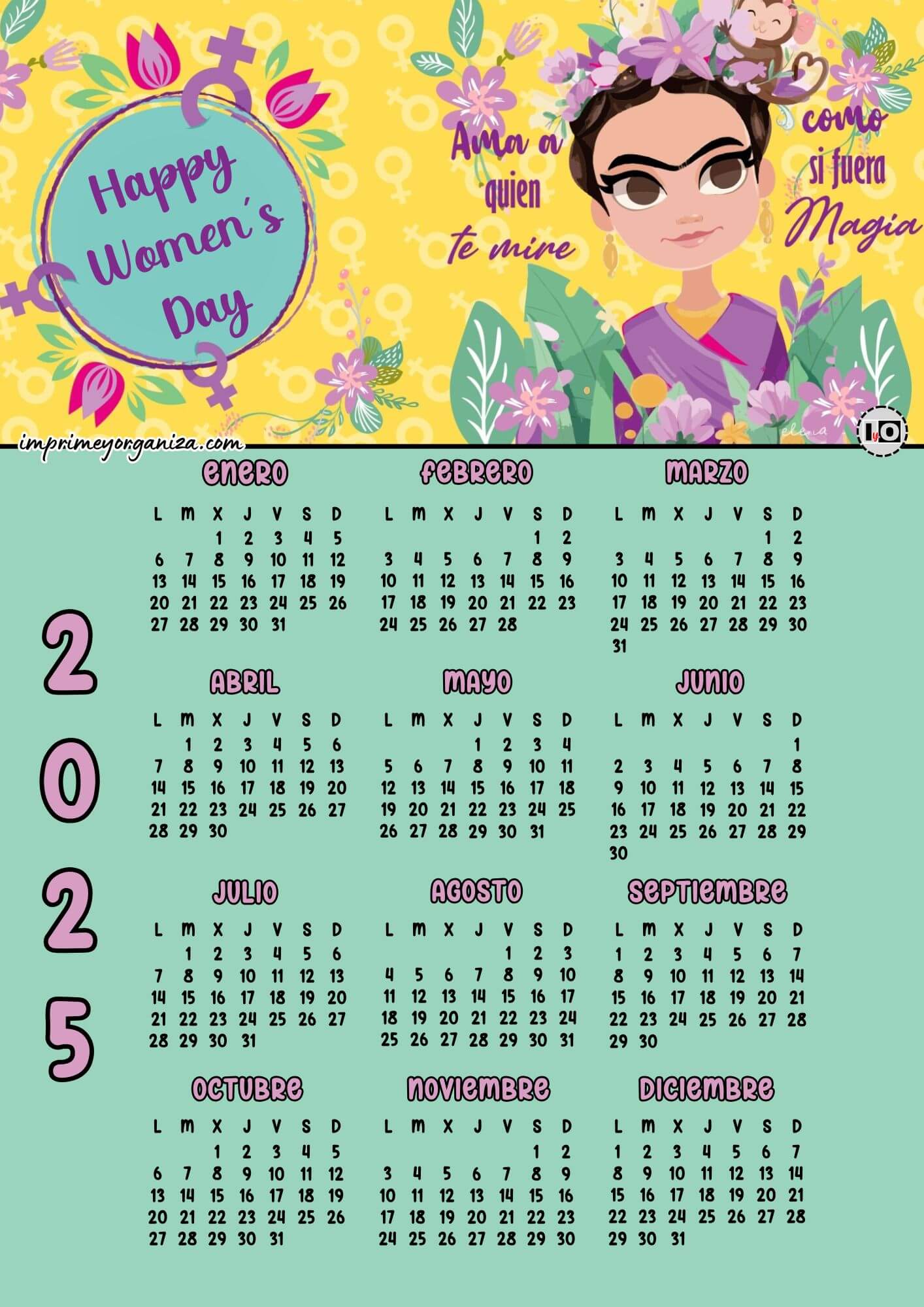 Calendario 2025 Frida Women´s Day