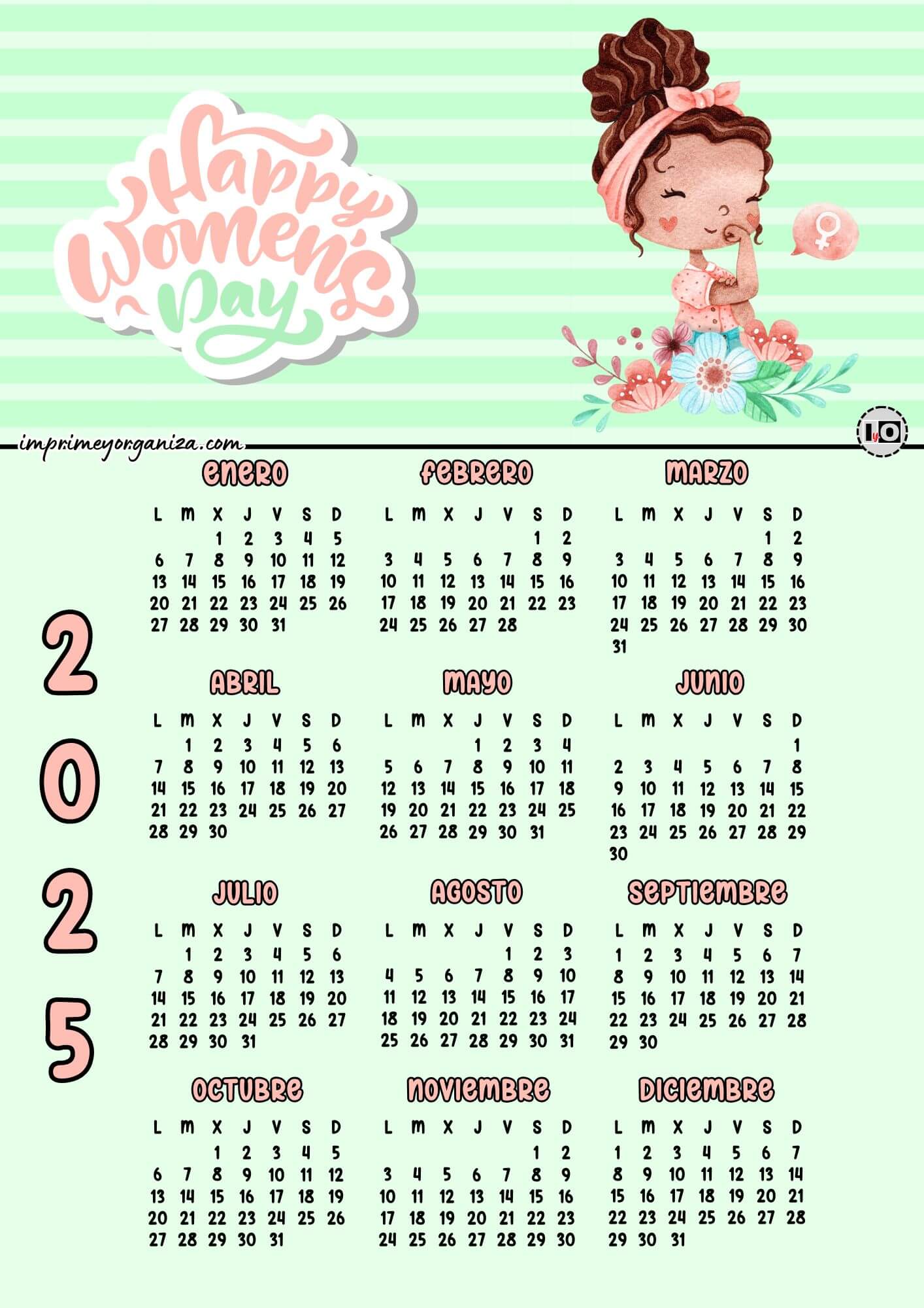 Calendario 2025 Happy Women´s Day