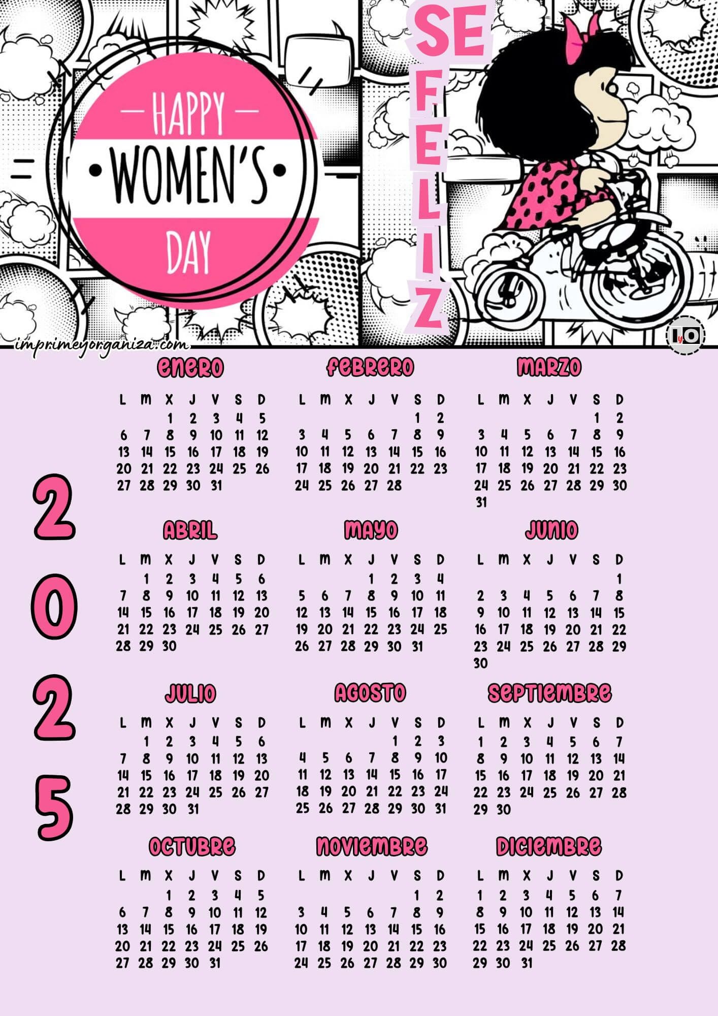 Calendario 2025 Mafalda Women´s Day