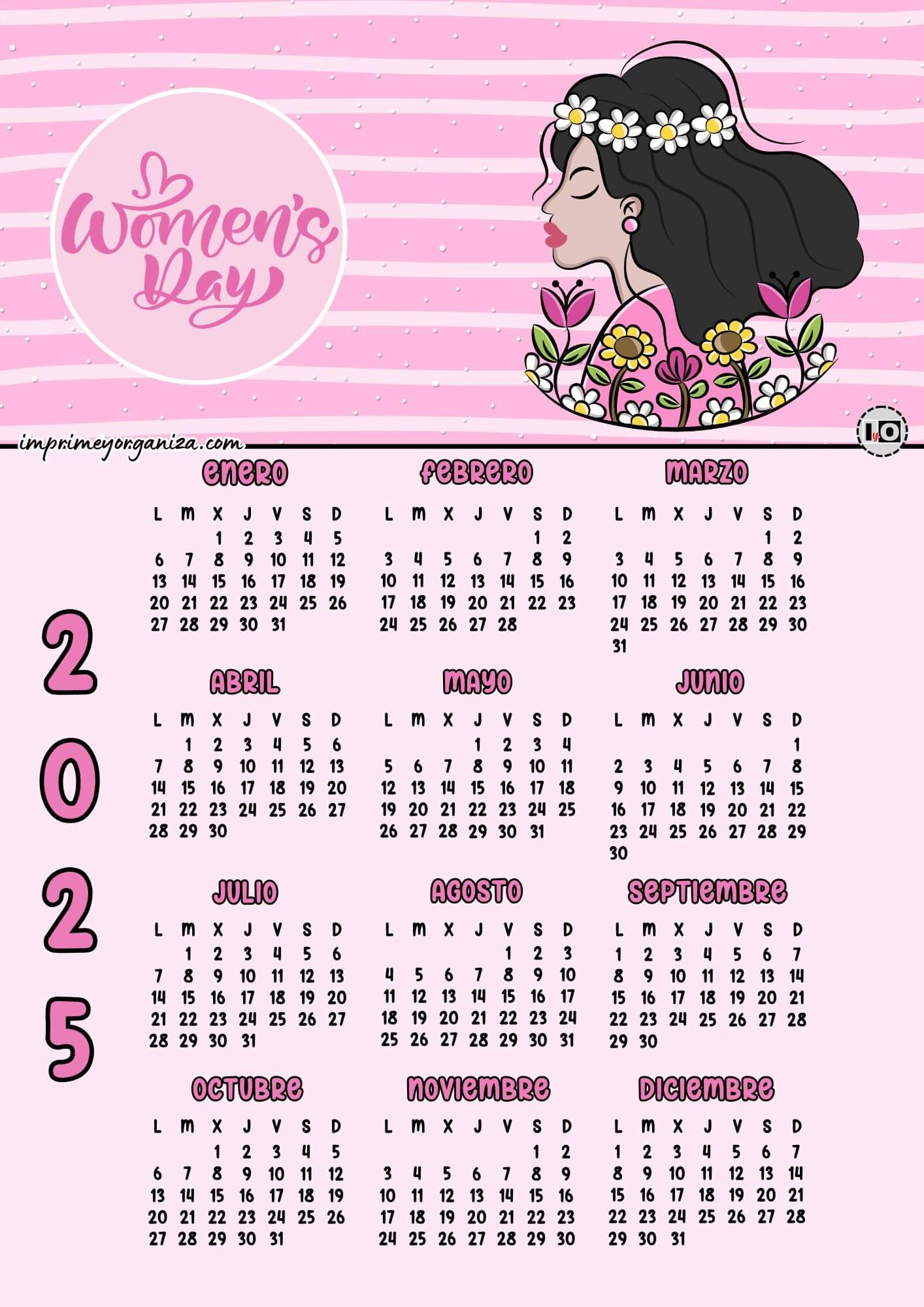 Calendario 2025 Women´s Day Rosa