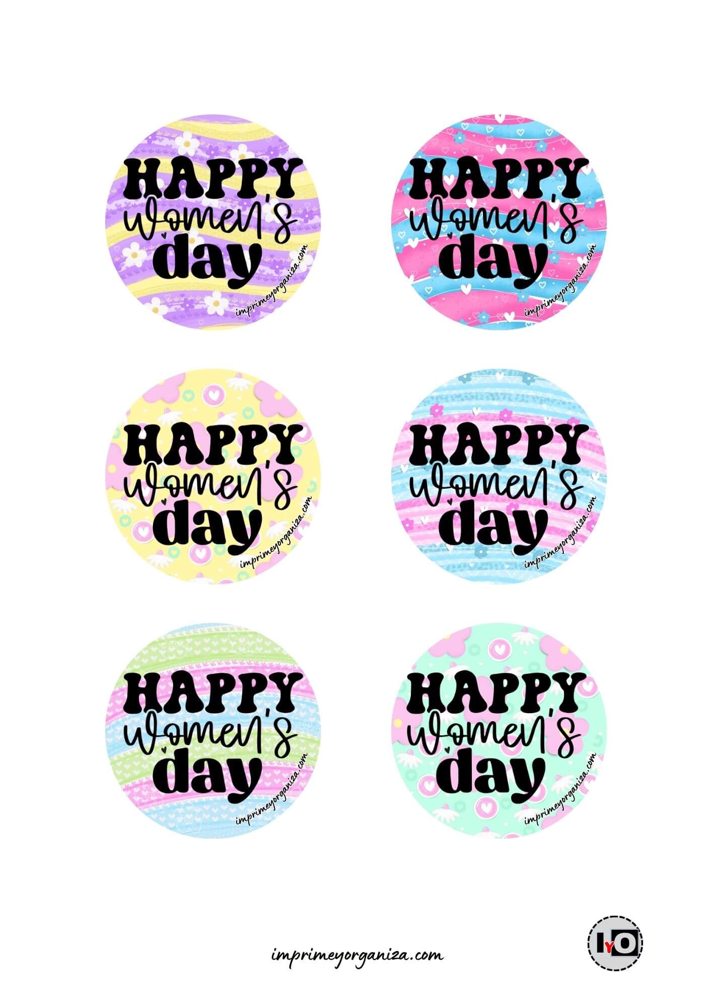 Etiquetas redondas Happy Women´s Day