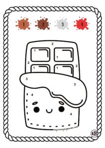 Colorear por números chocolatina