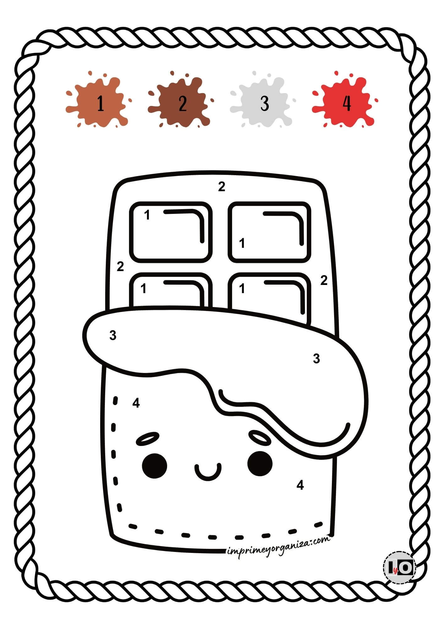 Colorear por números chocolatina