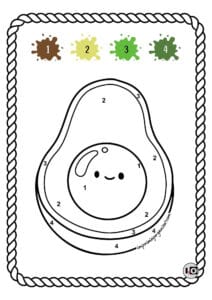 Colorear por números de aguacate
