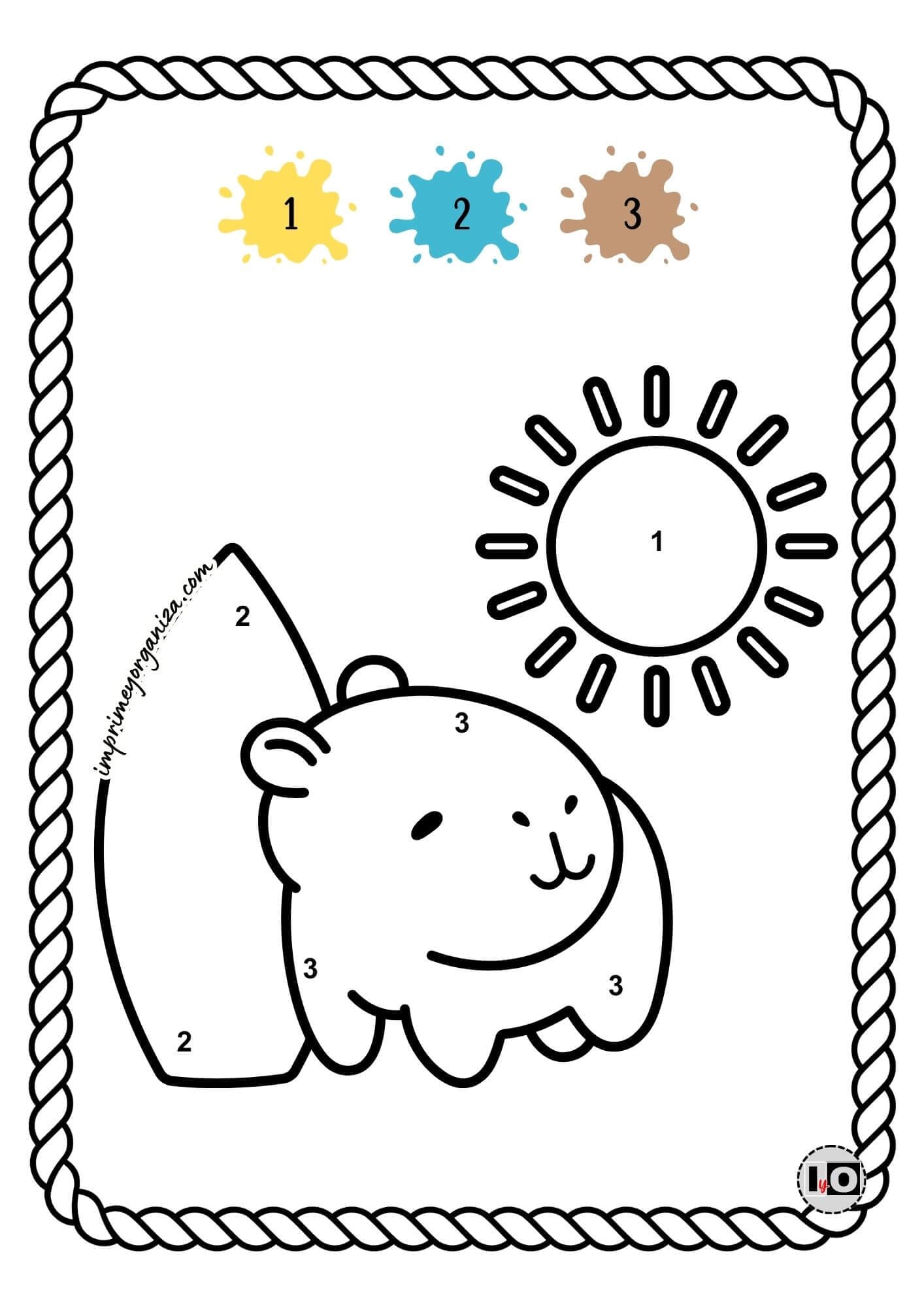 Colorear por números de capibara