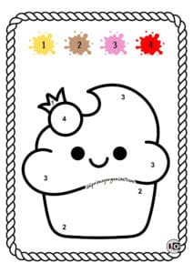 Colorear por números de cupcake