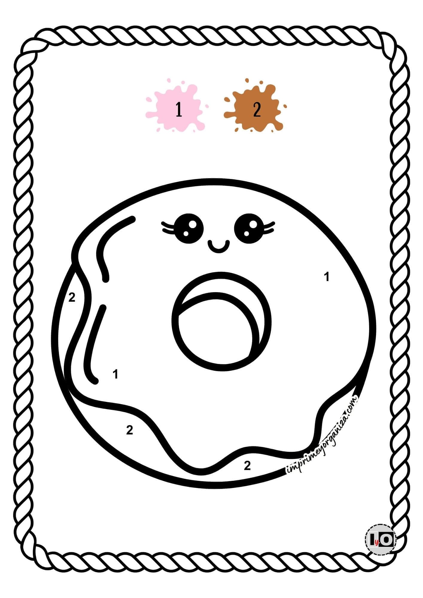 Colorear por números de donut