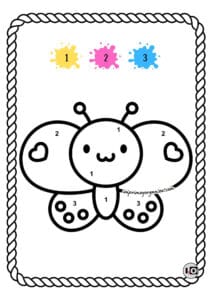 Colorear por números de mariposa