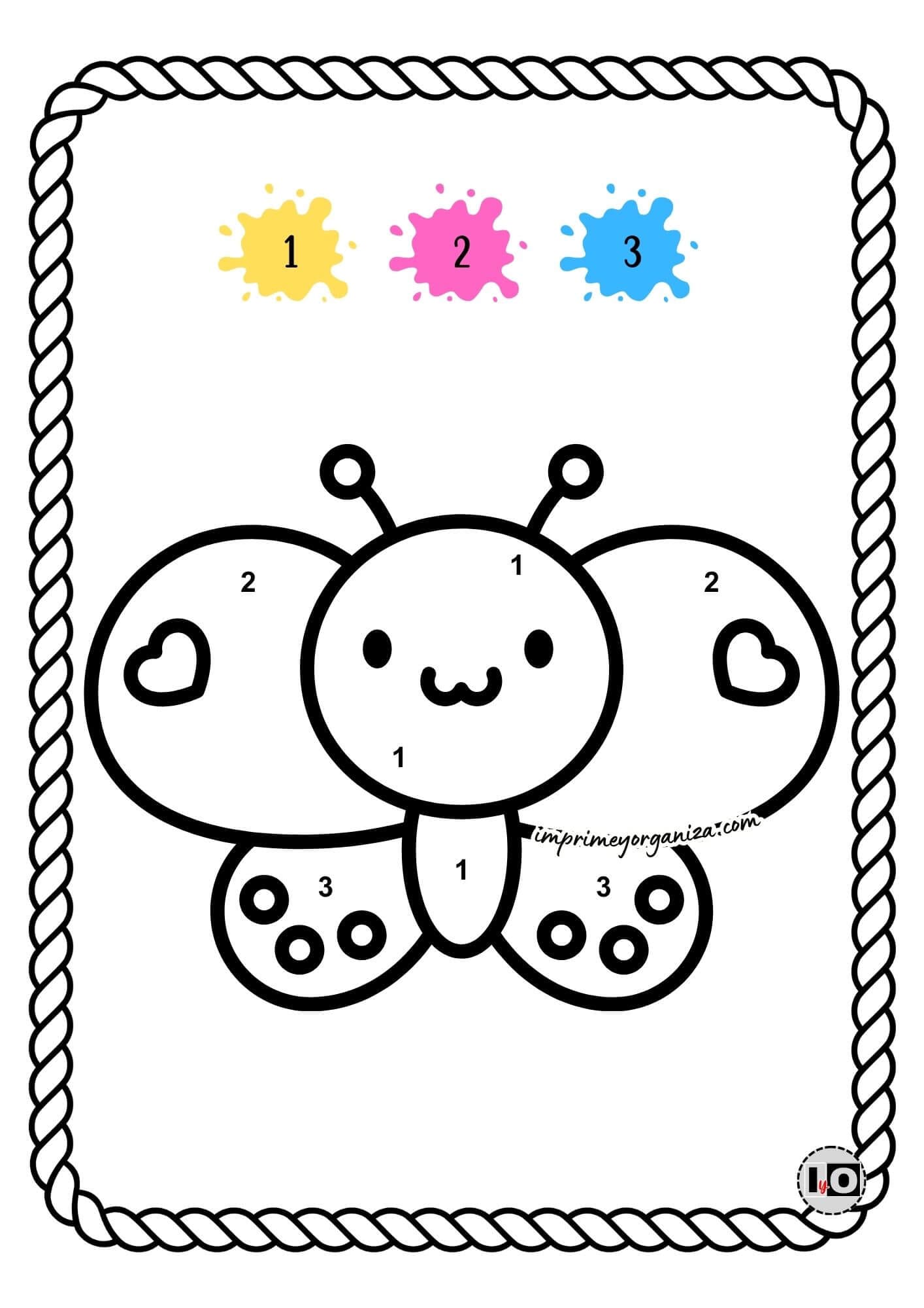 Colorear por números de mariposa